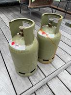 Groene gasflessen 1 leeg 1 halfvol, Caravans en Kamperen, Kampeeraccessoires, Ophalen, Gebruikt