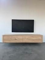 Massief eiken tv meubel met ronde hoeken curved eikenhout, Ophalen, Eikenhout, Nieuw, Minder dan 100 cm