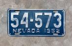 Kentekenplaat 1952 Nevada USA Nummerplaat Nummerbord, Ophalen of Verzenden, Gebruikt, Auto's
