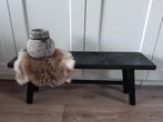 Zwart houten bankje 80x20x31, Minder dan 50 cm, Nieuw, Landelijk, Rechthoekig