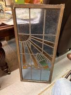 Antiek Glas in Lood Paneel - 93x42cm Handgemaakt Design, Ophalen