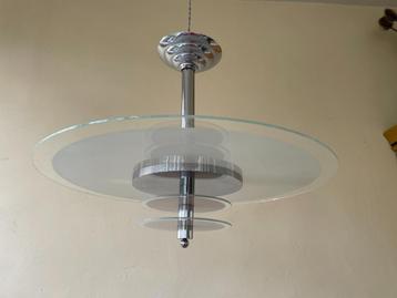 Bijzondere Hanglamp Lamp Schijflamp 3 schijven Vintage Frans beschikbaar voor biedingen