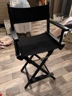 Regisseursstoel / Visagiestoel - Zwart, Ophalen, Met voetsteun, Zo goed als nieuw, Hout