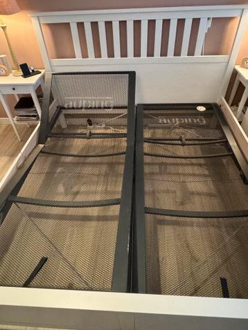 Ikea Hemnes bed 180x200 +verstelbare Auping en matrassen - afbeelding 8