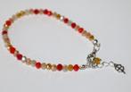 Schitterende facet armband in beigetinten, rood en oranje, Met kristal, Overige materialen, Overige kleuren, Nieuw
