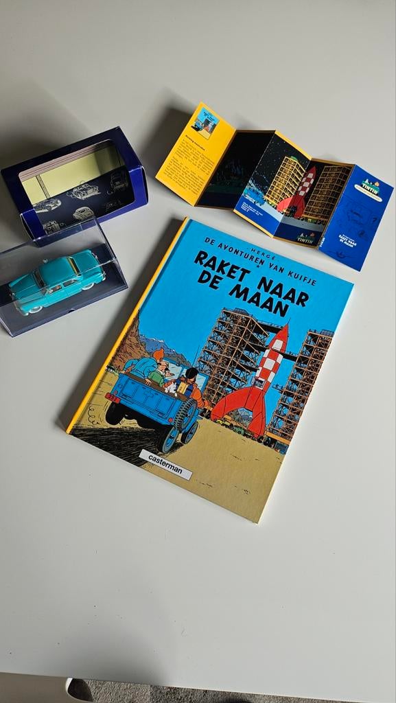 Kuifje Raket naar de Maan - Stripboek & Turkooise Ford, Overige merken, Auto, 1:32 tot 1:50, Nieuw