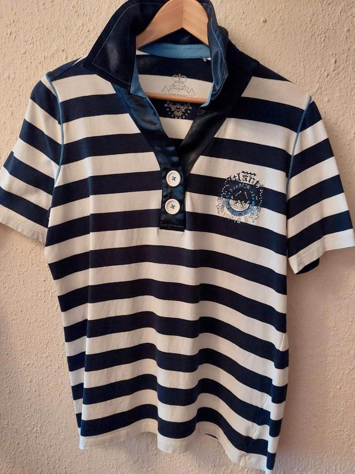 Frank Walder gestreept blauw-wit shirt maat 46-48, Kleding | Dames, T-shirts, Gedragen, Maat 46/48 (XL) of groter, Blauw, Korte mouw