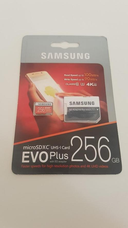 NIEUWE Samsung Plus Micro SD kaart 256 GB - MicroSD 256GB, Audio, Tv en Foto, Fotografie | Geheugenkaarten, Nieuw, SD, 256 GB