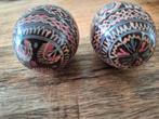 2 beschilderde  houten eieren onbeschadigd, Antiek en Kunst, Ophalen of Verzenden