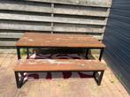 Houten tuintafel met Bankje, Tuin en Terras, Tuintafels, Ophalen, Gebruikt, Rechthoekig, Teakhout