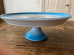 Brocante taartplateau/taartstandaard/gebakschaal op voet, Antiek en Kunst, Curiosa en Brocante, Ophalen of Verzenden