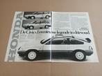 Reclame (uit oud tijdschrift) Honda Civic/ CRX (1984), Verzamelen, Automerken, Motoren en Formule 1, Verzenden