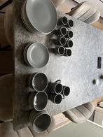 Servies Oslo grijs, Ophalen, Gebruikt, Effen, Porselein