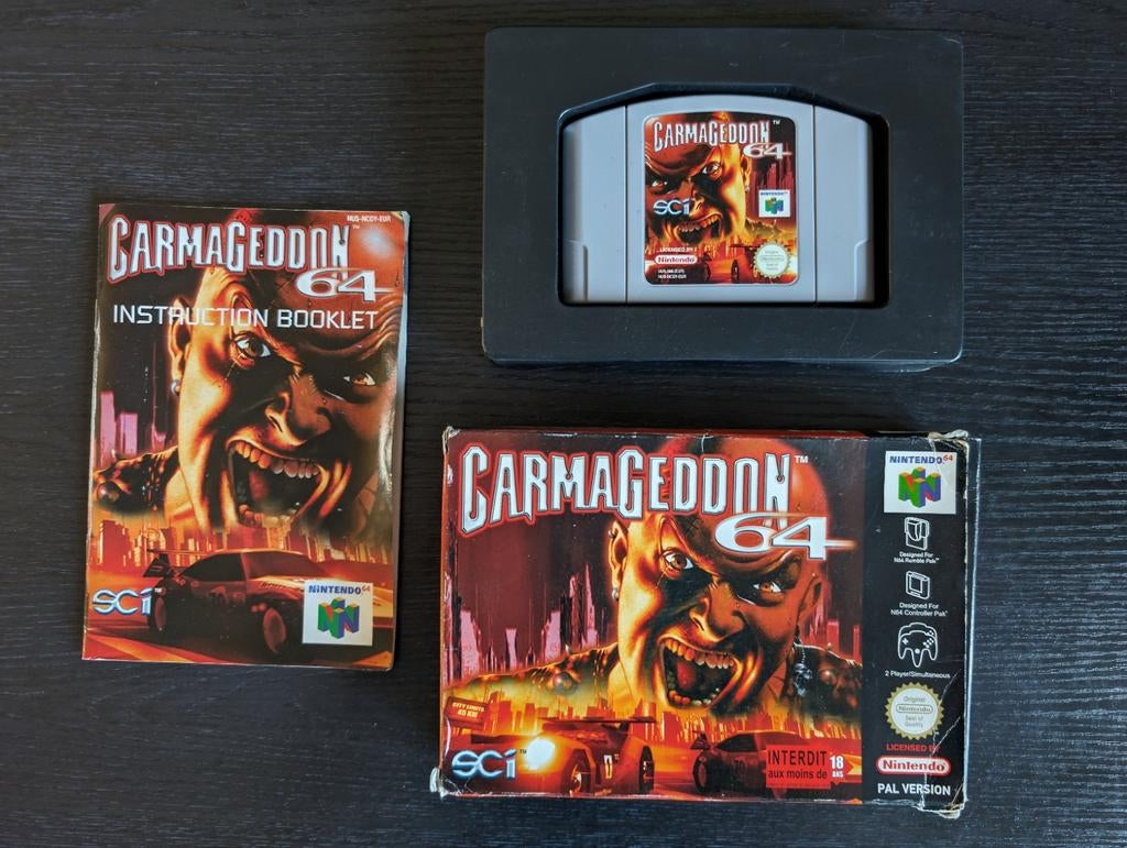 Carmageddon N64 in doos CIB Nintendo 64, Ophalen of Verzenden