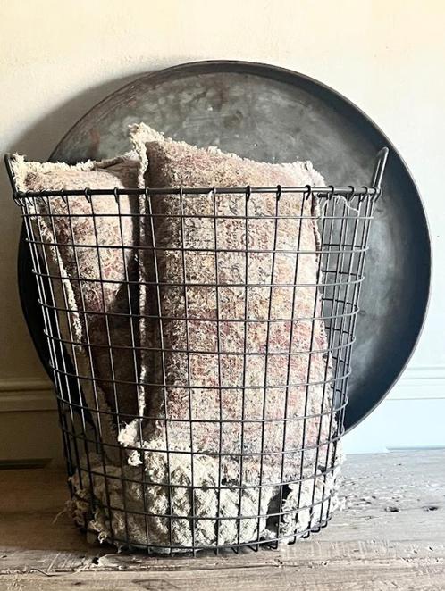 Metalen draadmand, aardappelmand, oogstmand, Huis en Inrichting, Woonaccessoires | Schalen en Manden, Nieuw, Rond, Overige materialen