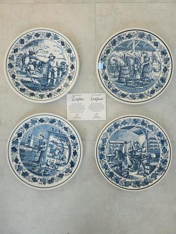 Delfts Blauw Wandborden - 4 Stuks beschikbaar voor biedingen
