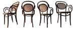 4 x Thonet stoel met leuning, No 11, Huis en Inrichting, Stoelen, Ophalen, Riet of Rotan, Gebruikt, Bruin