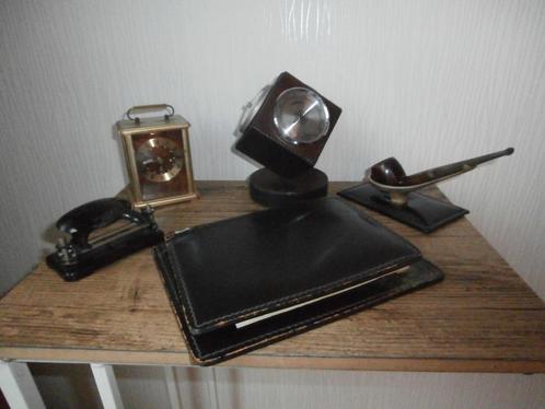Retro Bureau Set Reisklokje Kubus Weerstation Luxe Pijp etc., Verzamelen, Retro, Huis en Inrichting, Ophalen of Verzenden