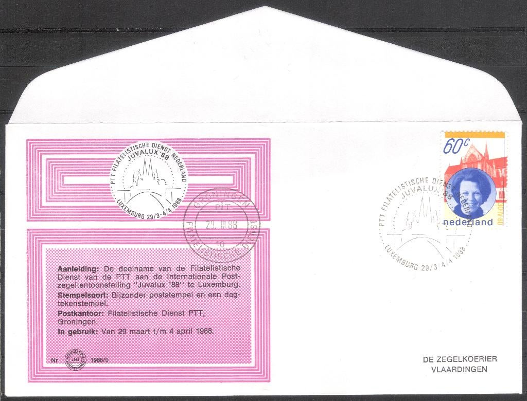 Deelname PTT aan Juvalux Luxemburg 1988, Verzenden, Envelop