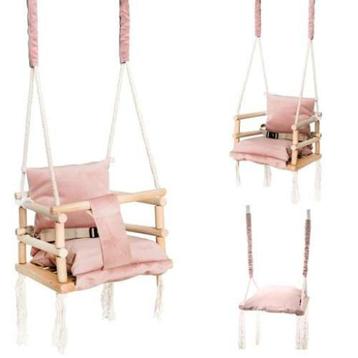 Houten 3 in 1 schommel roze beschikbaar voor biedingen