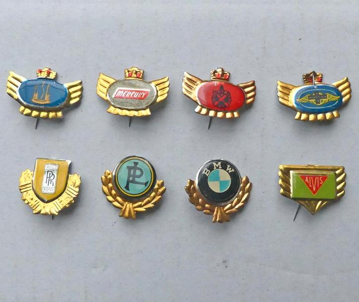 Auto speldjes automerken oud speldje Panhard Morgan Mercury, Verzamelen, Speldjes, Pins en Buttons, Gebruikt, Speldje of Pin, Transport