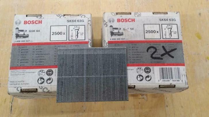 Partij diverse nieuwe Bosch nagels voor tacker, Doe-het-zelf en Verbouw, IJzerwaren en Bevestigingsmiddelen, Nieuw, Spijkers, 50 tot 100 mm