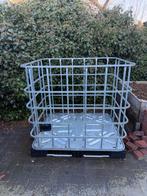 IBC krat met stalen bodem en kunststof pallet, Ophalen