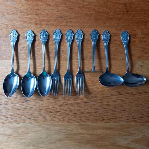 Kinderbestekdelen "Tom Poes" Sola, Huis en Inrichting, Keuken | Bestek, Gebruikt, Rvs of Chroom, Ophalen of Verzenden