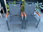 2 Hartman Raffaelo dining tuinstoel stapelbaar, Ophalen of Verzenden, Zo goed als nieuw, Aluminium, Stapelbaar