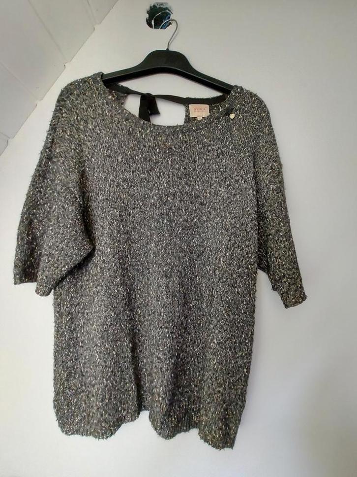 Avoca oversized trui grij gemêleerd met peephole op de rug m, Kleding | Dames, Truien en Vesten, Gedragen, Maat 38/40 (M), Grijs