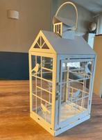 Grote metalen lantaarn met vogels voor binnen/buiten, Ophalen, 25 tot 50 cm, Wit, Zo goed als nieuw