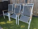 6 mooie tuinstoelen, Tuin en Terras, Ophalen, Gebruikt, Aluminium, Stapelbaar