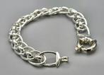 Zilveren fantasie schakel armband nieuw. 2025/744