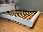 vidaXL Bedframe Kunstleer Wit 140x200 cm, Ophalen, Wit, Tweepersoons, 140 cm