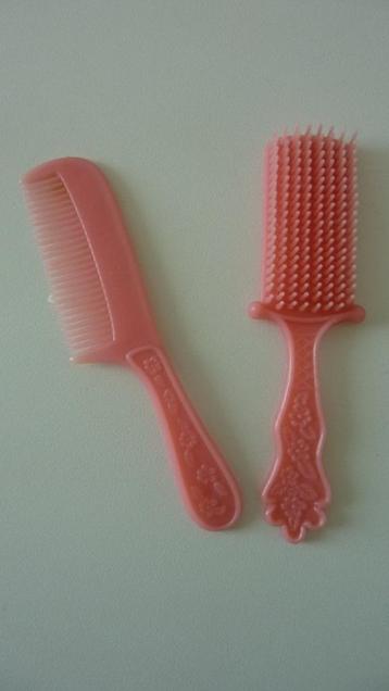poppen kam borstel roze rose leuk motief voor poppen haar beschikbaar voor biedingen