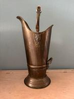 Antieke messing kolenkit met porseleinen hengsel, Ophalen