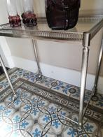 Vintage bar cart / drankentrolley, chroom, op wieltjes, Huis en Inrichting, Tafels | Bijzettafels, Minder dan 55 cm, Zo goed als nieuw