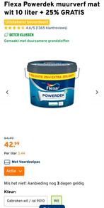 Flexa powerdek muurverf wit., Doe-het-zelf en Verbouw, Verf, Beits en Lak, Ophalen, Nieuw, Wit, Verf