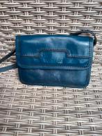 Tasje leer donkerblauw, Ophalen of Verzenden, Zo goed als nieuw, Blauw