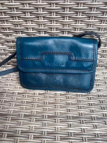 Tasje leer donkerblauw  beschikbaar voor biedingen