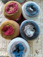 Glitter cake yarn action 5 bollen, 2 kleuren, Verzenden, Zo goed als nieuw, Breien of Haken, Wol of Garen