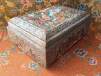 Mooie oude doos of kist uit Duitsland van blik 30-42 cm., Ophalen of Verzenden