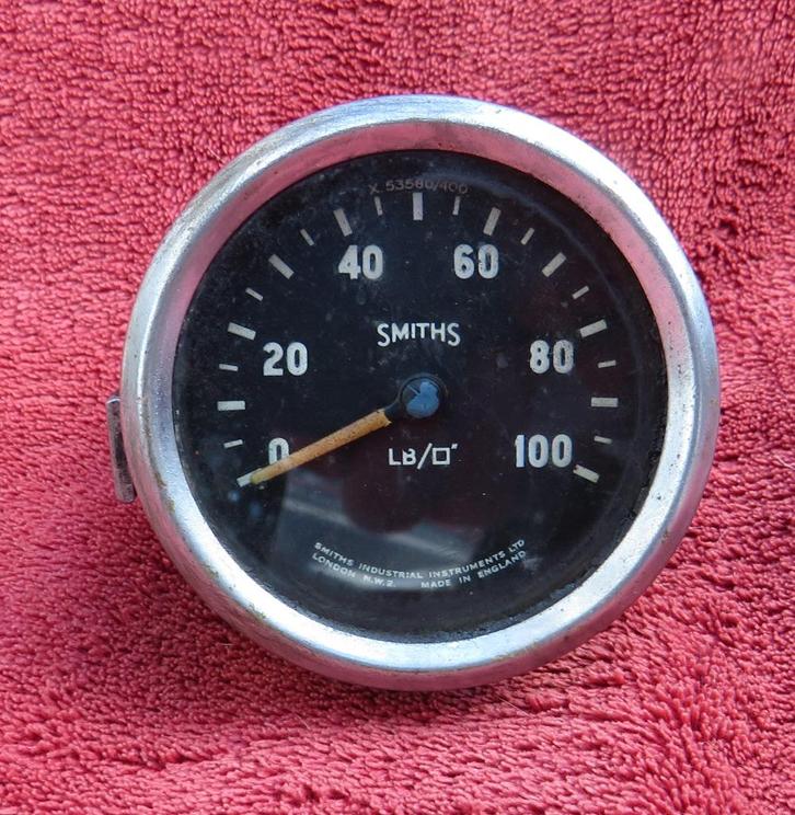Smiths oliedrukmeter. X 53580/400, Auto-onderdelen, Dashboard en Schakelaars, Ford, Oldtimer onderdelen, Overige automerken, MG