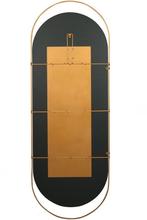 Spiegel SANOU Woood ovaal metaal brass passpiegel, Ophalen, Zo goed als nieuw, 50 tot 75 cm, 150 tot 200 cm