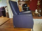 2x relax fauteuils blauw leer, Huis en Inrichting, Gebruikt, Ophalen of Verzenden