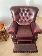 Chesterfield Wellington lederen relax fauteuil verstelbaar, Huis en Inrichting, Fauteuils, 100 tot 125 cm, Leer, Zo goed als nieuw
