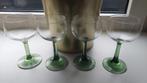 Set 4 Vintage groene wijnglazen, Overige typen, Zo goed als nieuw, Verzenden