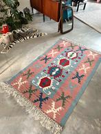 Vintage Kelim Tapijt Handgemaakt, Gebruikt, 100 tot 150 cm, Wit, Ophalen of Verzenden