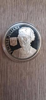 Zilveren prinses Juliana penning in capsule, Ophalen of Verzenden, Koningin Juliana, 10 gulden, Zilver