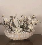 Set schelpen vazen 1 schaal en 2 vazen zonder bloemen, Overige kleuren, Ophalen of Verzenden, Minder dan 50 cm, Glas